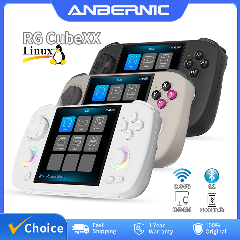 Retro Gaming Linux - ANBERNIC-consola de juegos portátil RG Cubexx,